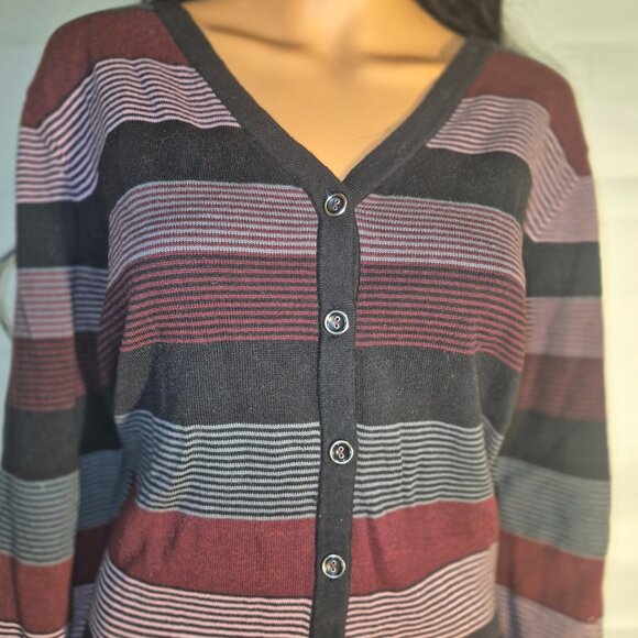 CJ BANKS Pretty Button-up striped sweater in size 2XL - Picture 11 of 15
